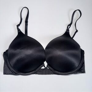 Victoria’s Secret Bombshell Plunge Bra 34C Black Push Up Underwire Sexy Neutral